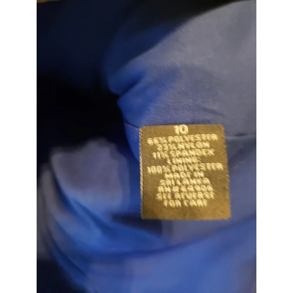 Dressbarn Collection Womens 10 Jacket Top Blue Shiny Long Ruffled Sleeve V Neck - Picture 5 of 6